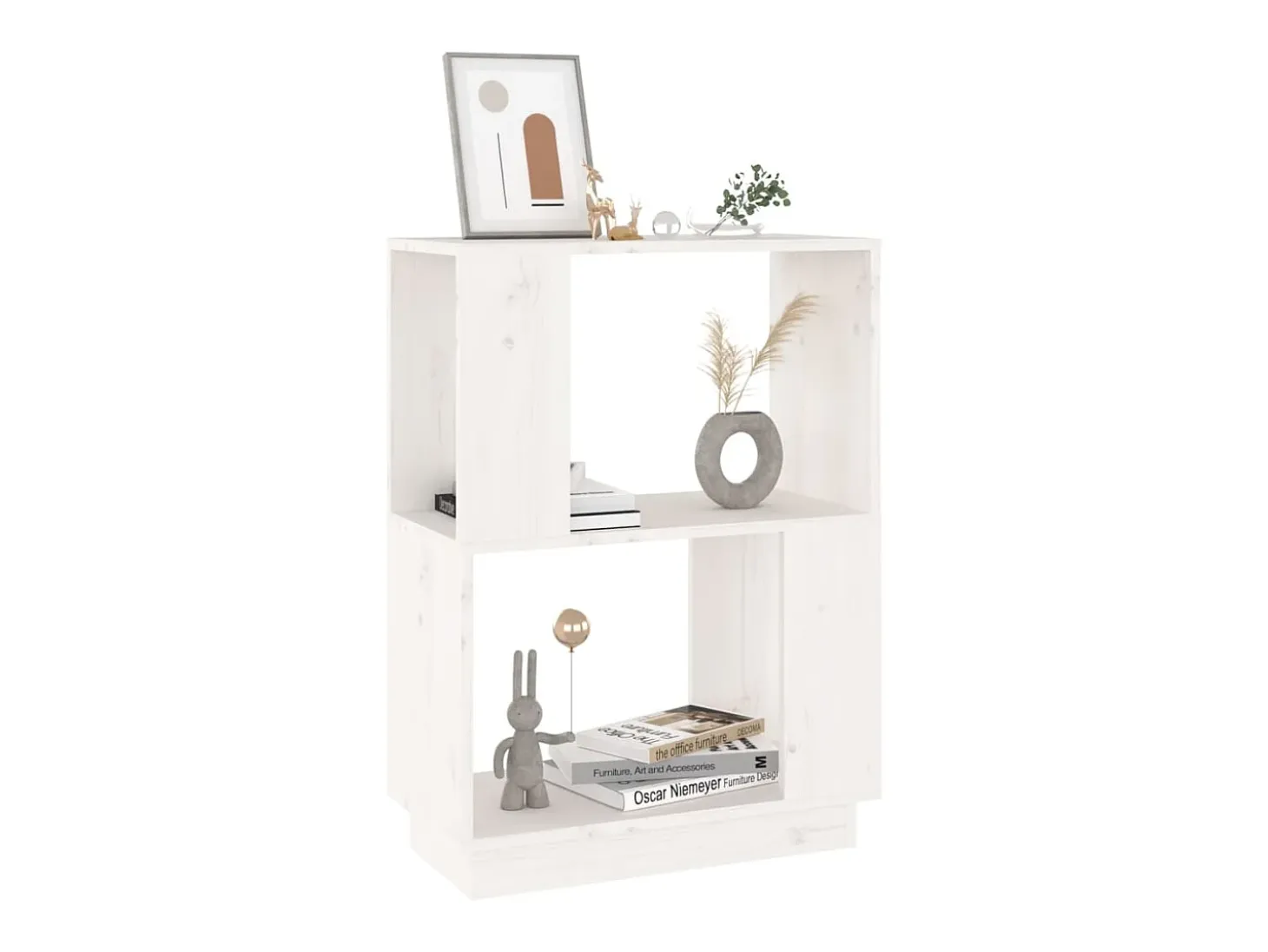 Estantería/divisor de espacios madera pino blanco 51x25x70 cm