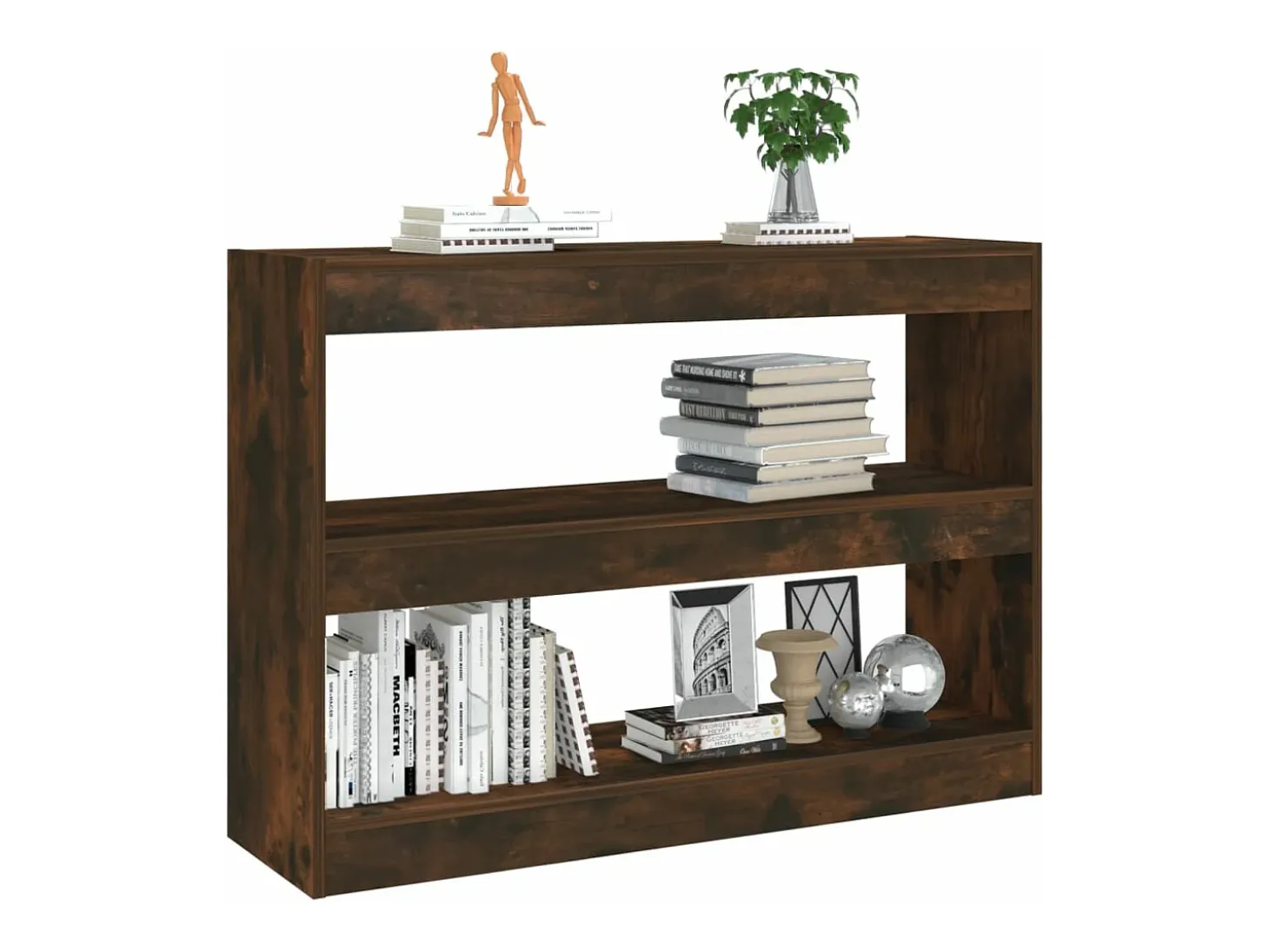Estantería/divisor de espacios color roble ahumado 100x30x72 cm