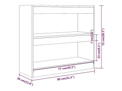 Estantería/divisor de espacios color roble Sonoma 80x30x72 cm