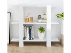 Estantería/divisor de espacios blanco brillante 100x30x87 cm