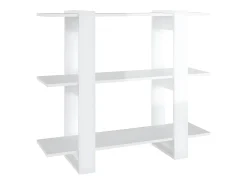 Estantería/divisor de espacios blanco brillante 100x30x87 cm