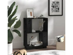 Estantería/divisor de espacios madera pino negro 51x25x70 cm