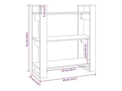 Estantería/divisor de espacios madera maciza pino 80x35x91 cm