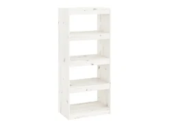 Estantería/divisor de espacios madera pino blanco 60x30x135,5cm