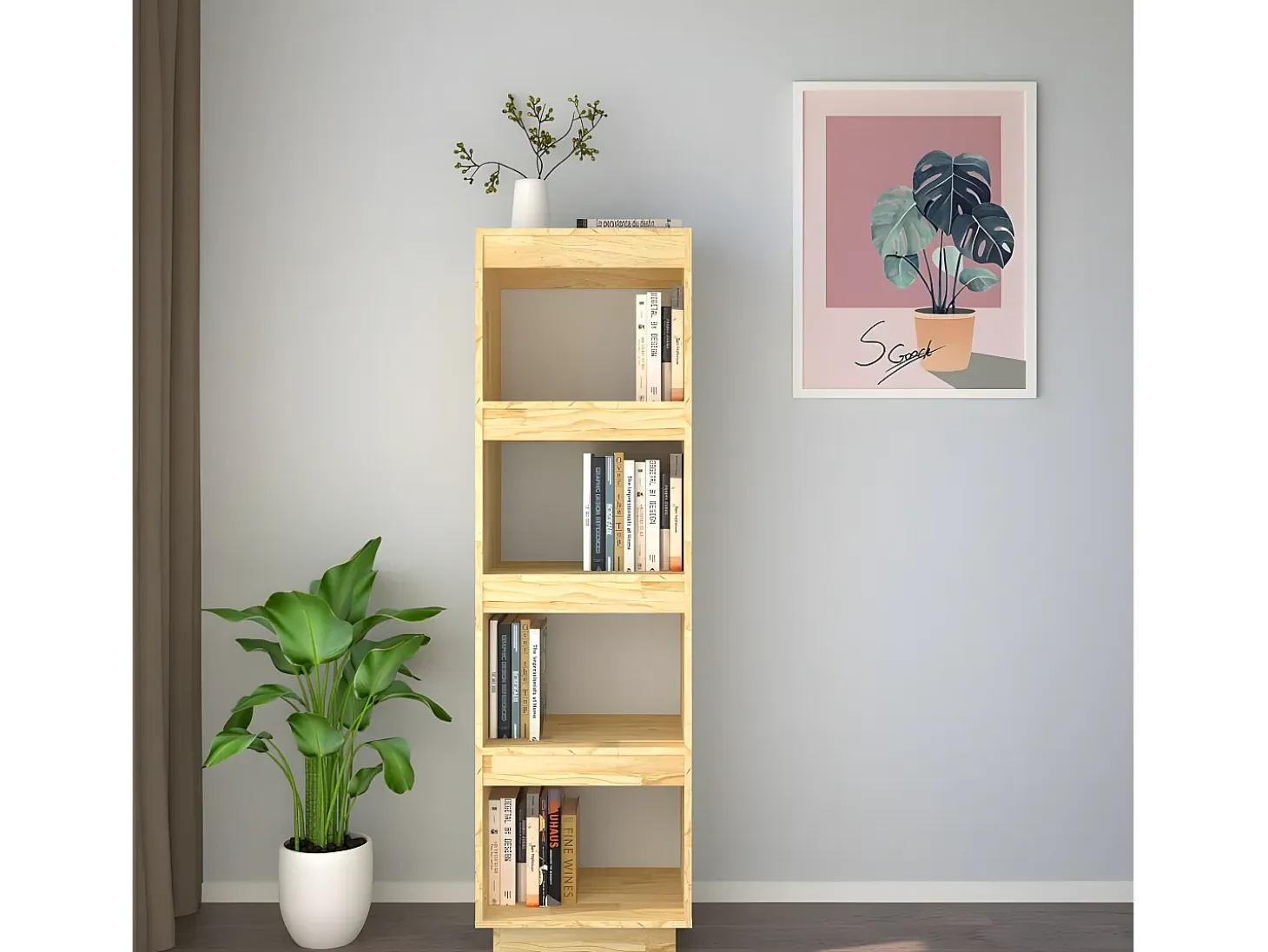 Estantería/divisor de espacios madera de pino 40x35x135 cm