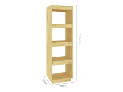 Estantería/divisor de espacios madera de pino 40x35x135 cm