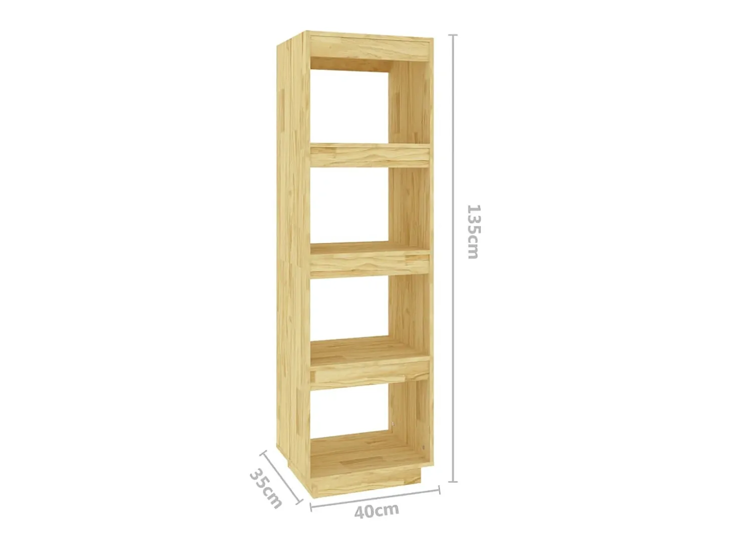 Estantería/divisor de espacios madera de pino 40x35x135 cm