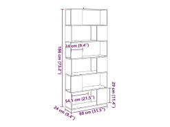 Estantería/divisor de espacios roble artisan 80x24x186 cm