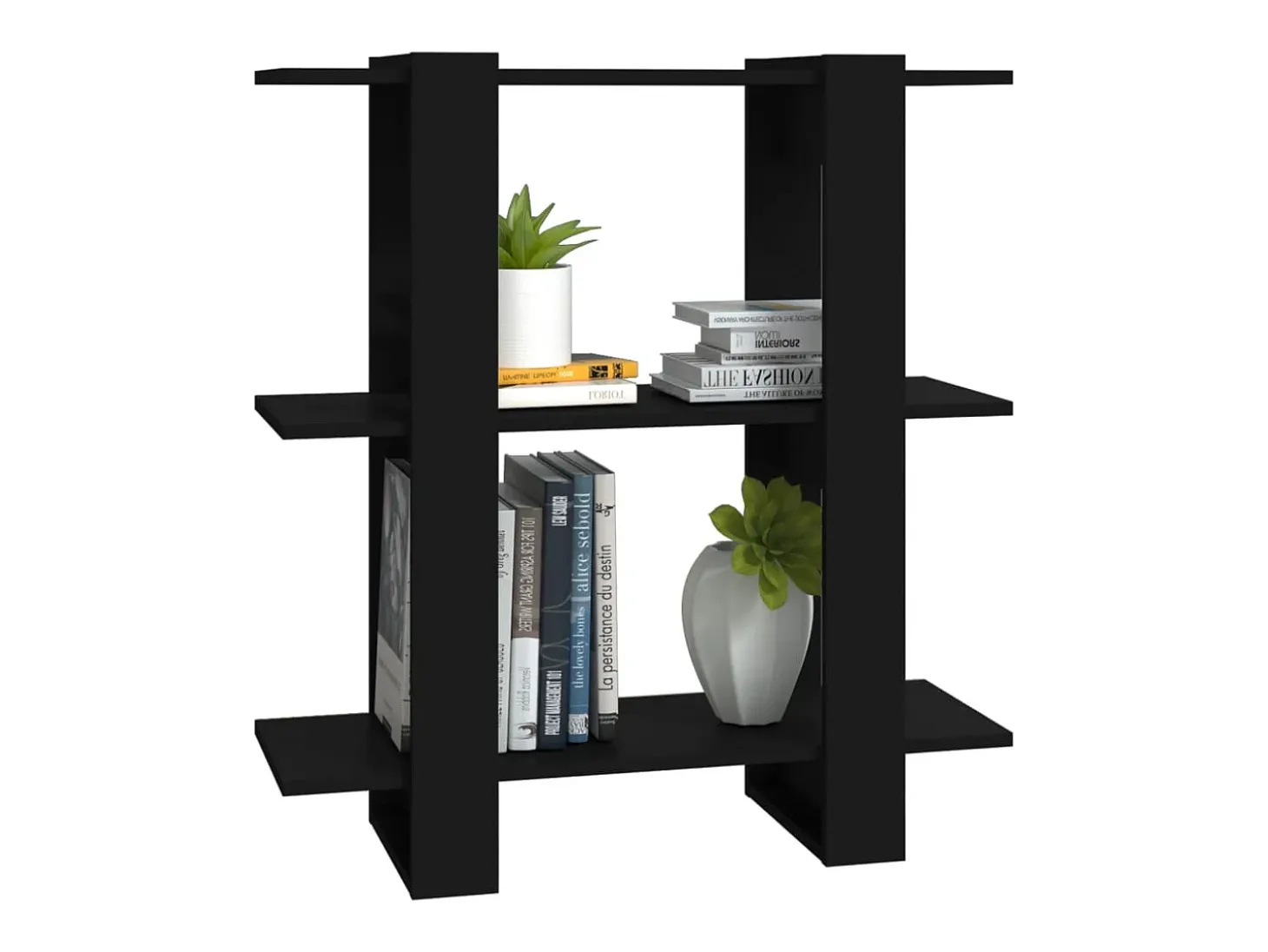 Estantería/divisor de espacios negro 80x30x87 cm