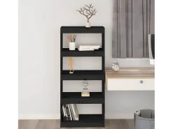 Estantería/divisor de espacios madera pino negro 60x30x135,5 cm