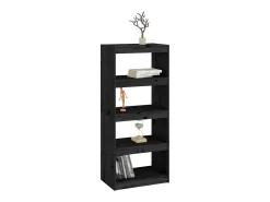 Estantería/divisor de espacios madera pino negro 60x30x135,5 cm