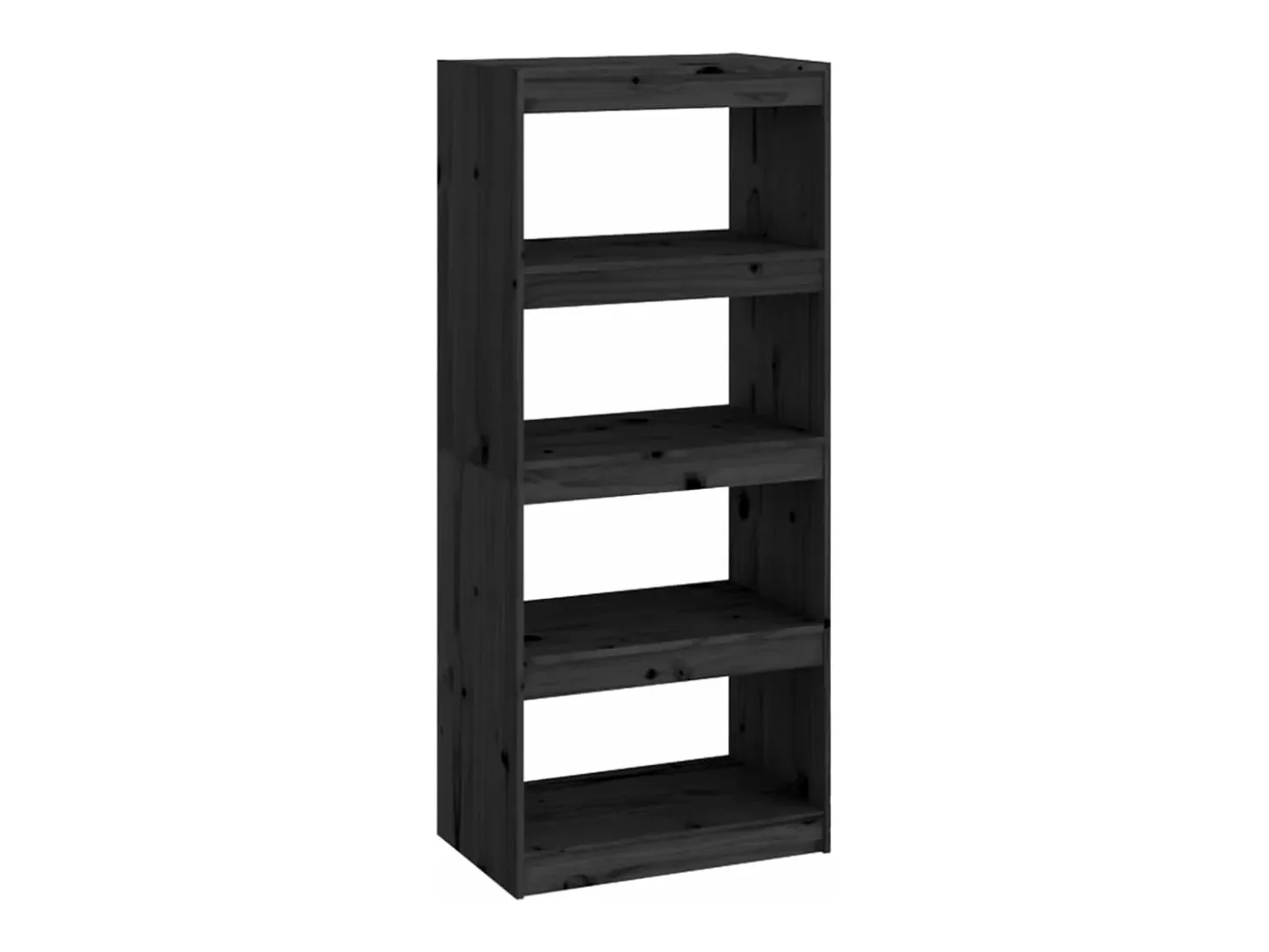 Estantería/divisor de espacios madera pino negro 60x30x135,5 cm