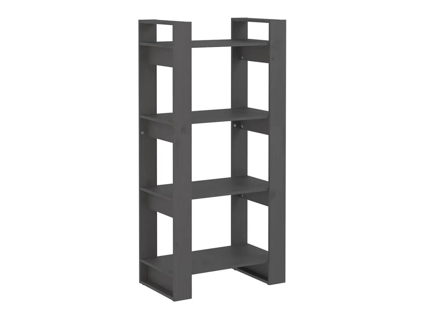 Estantería/divisor de espacios madera maciza gris 60x35x125 cm