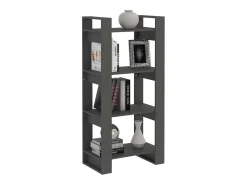 Estantería/divisor de espacios madera maciza gris 60x35x125 cm