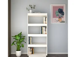 Estantería/divisor de espacios madera pino blanco 60x35x135 cm