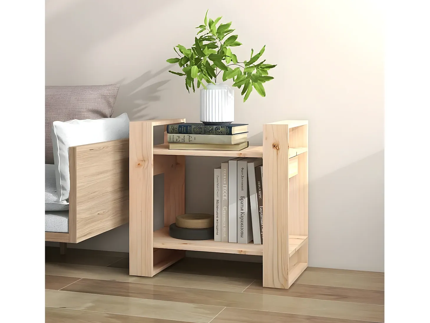 Estantería/divisor de espacios madera maciza pino 60x35x57 cm