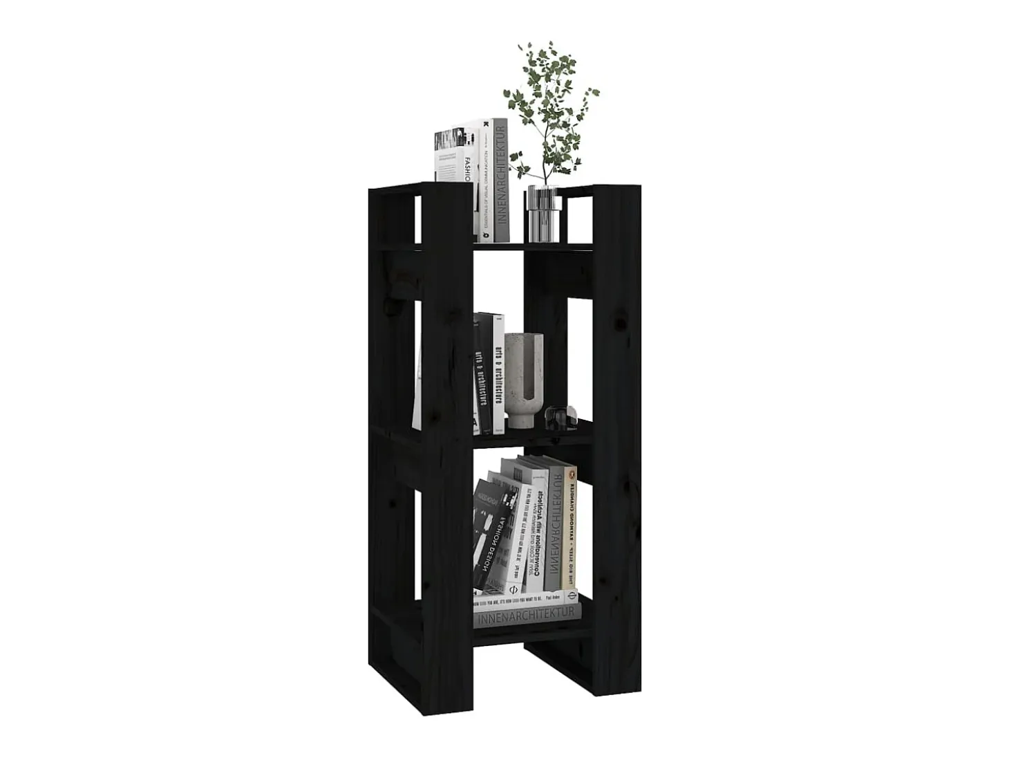 Estantería/divisor de espacios madera pino negro 41x35x91 cm