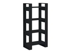 Estantería/divisor de espacios madera maciza negro 60x35x125 cm