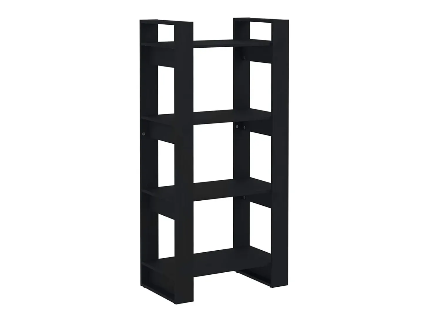 Estantería/divisor de espacios madera maciza negro 60x35x125 cm