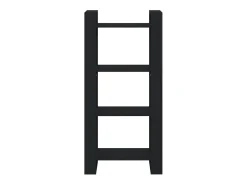 Estantería/divisor de espacios madera maciza negro 60x35x125 cm