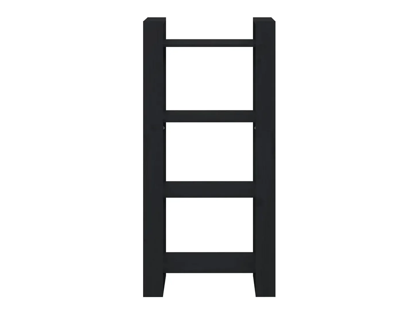 Estantería/divisor de espacios madera maciza negro 60x35x125 cm