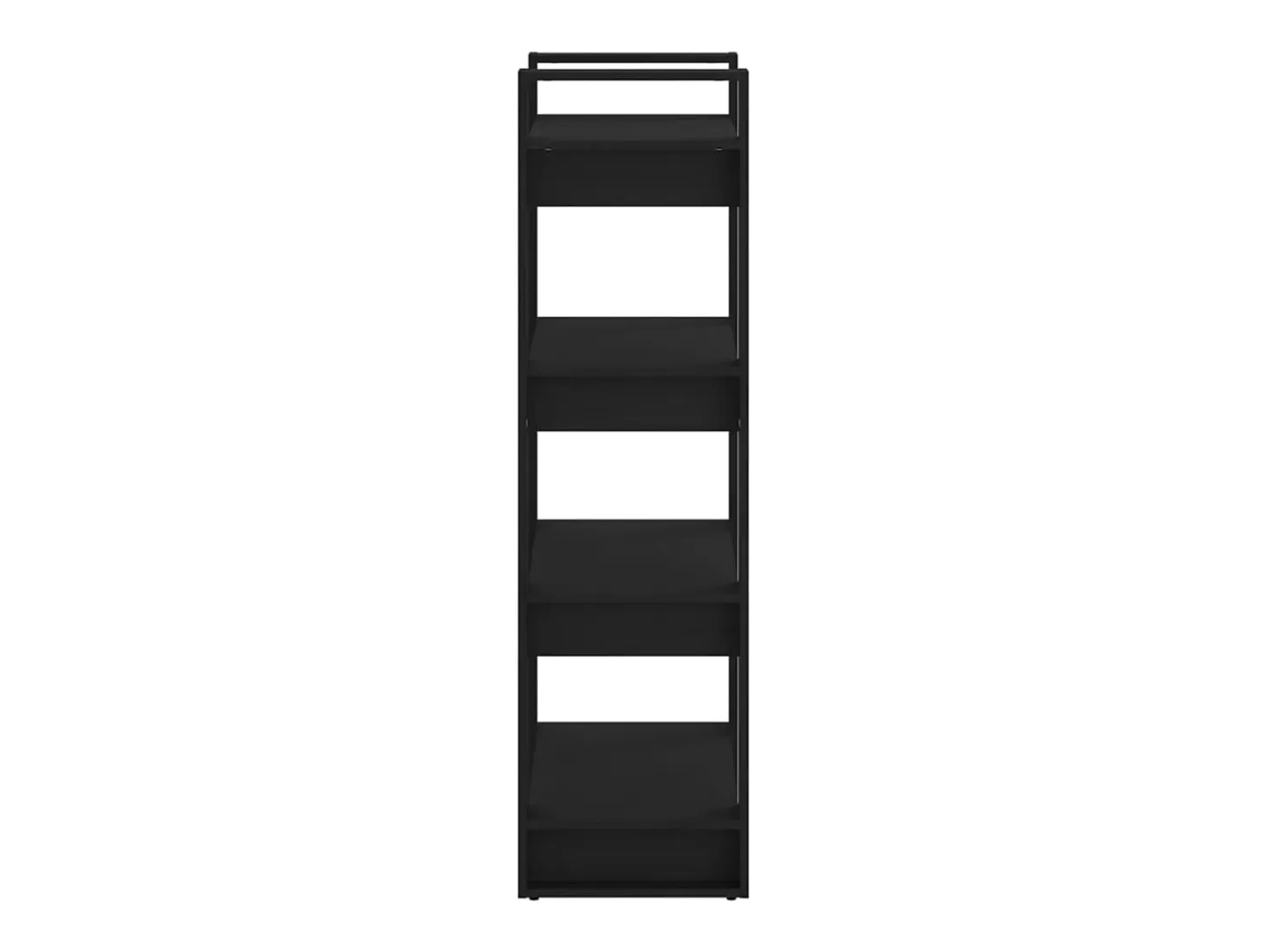 Estantería/divisor de espacios madera maciza negro 60x35x125 cm