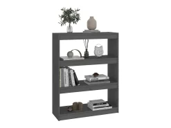 Estantería/divisor de espacios madera pino gris 80x30x103,5 cm
