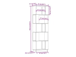 Estantería/divisor de espacios madera maciza pino 51x25x163,5cm