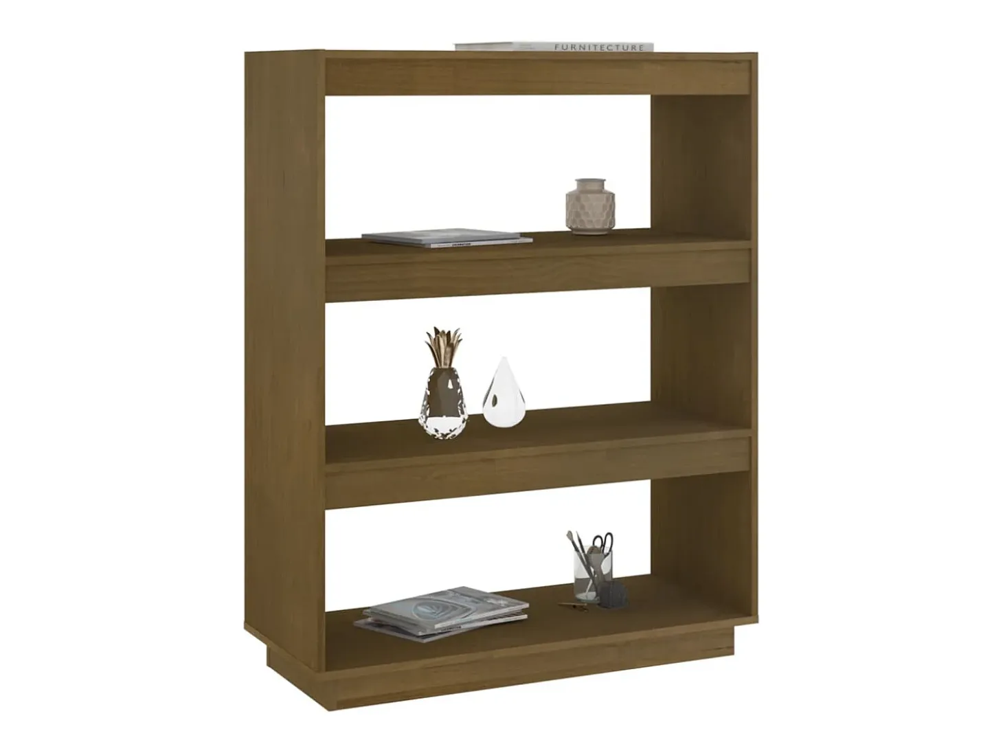 Estantería/divisor espacio madera pino marrón miel 80x35x103 cm
