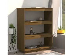 Estantería/divisor espacio madera pino marrón miel 80x35x103 cm