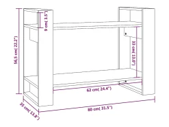 Estantería/divisor espacios madera marrón miel 80x35x56,5 cm