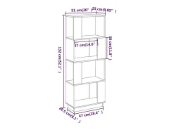 Estantería/divisor espacios madera pino marrón miel 51x25x132cm