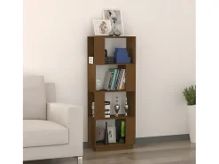 Estantería/divisor espacios madera pino marrón miel 51x25x132cm