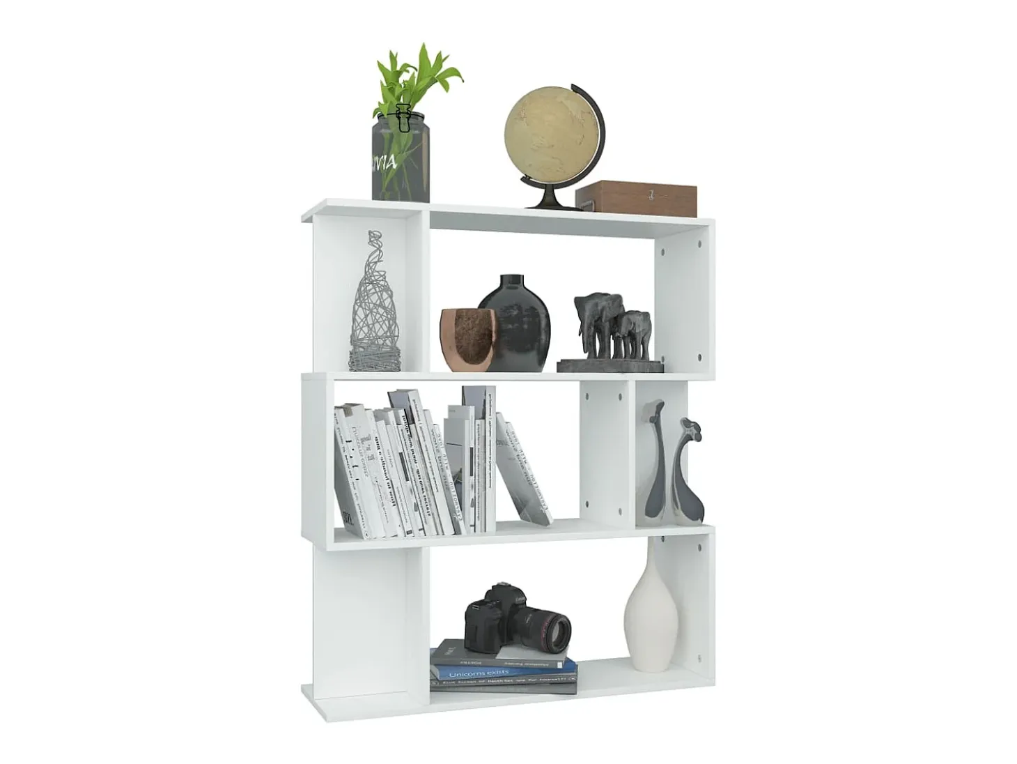 Estantería/divisor madera contrachapada blanco 80x24x96 cm