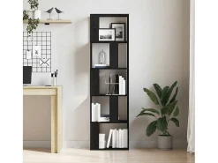 Estantería/divisor madera contrachapada roble negro 45x24x159cm