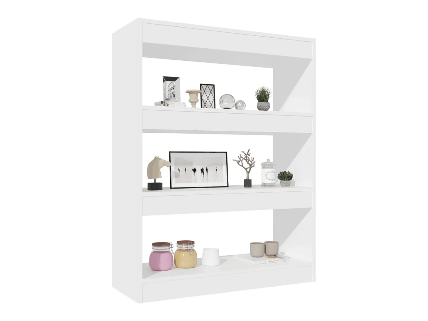 Estantería/divisor madera contrachapada blanco 80x30x103 cm