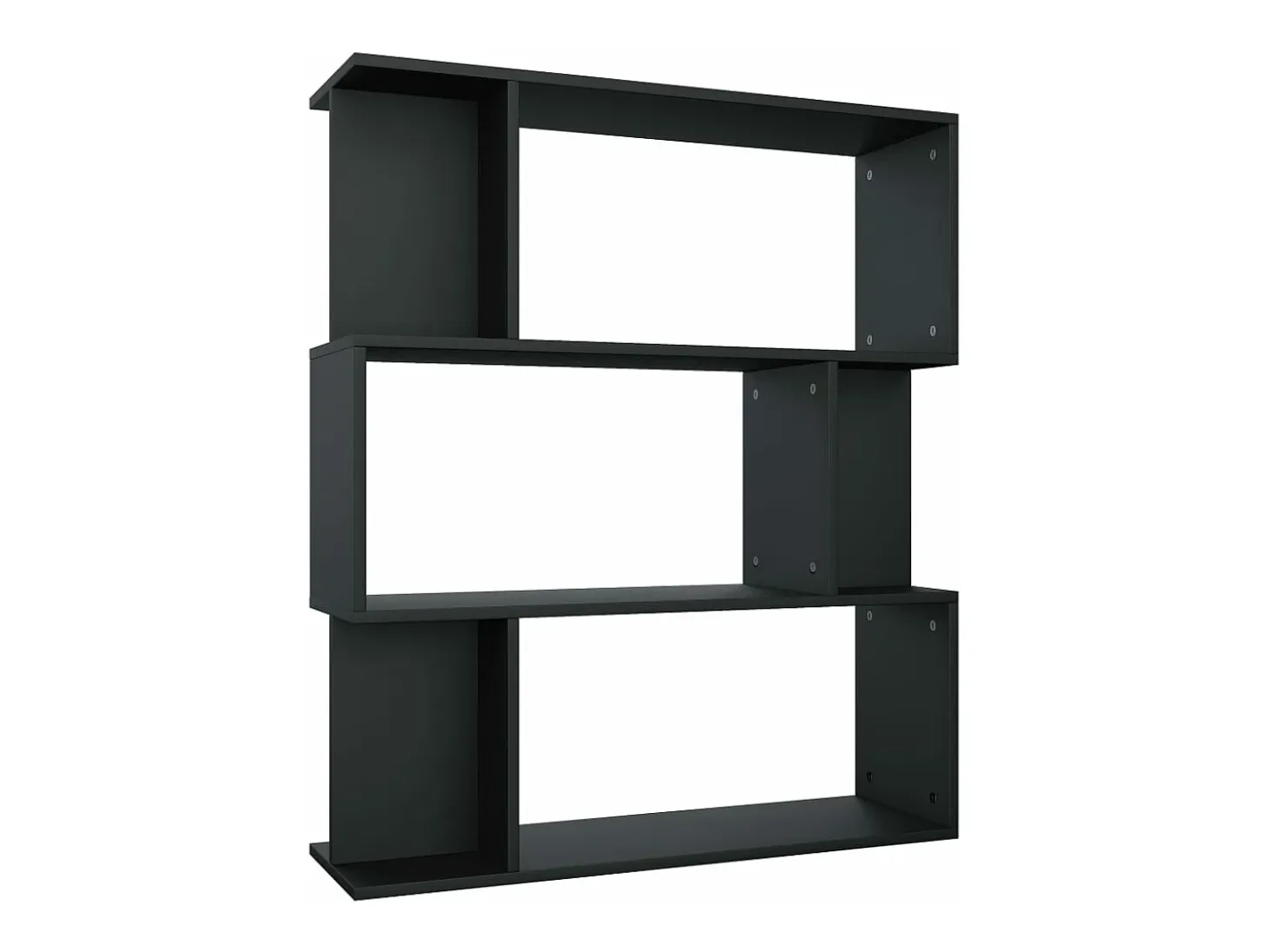 Estantería/divisor madera contrachapada negro 80x24x96 cm