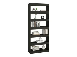 Estantería/divisor madera de ingeniería negro 80x30x198 cm