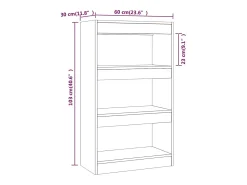 Estantería/divisor madera ingeniería gris Sonoma 60x30x103 cm