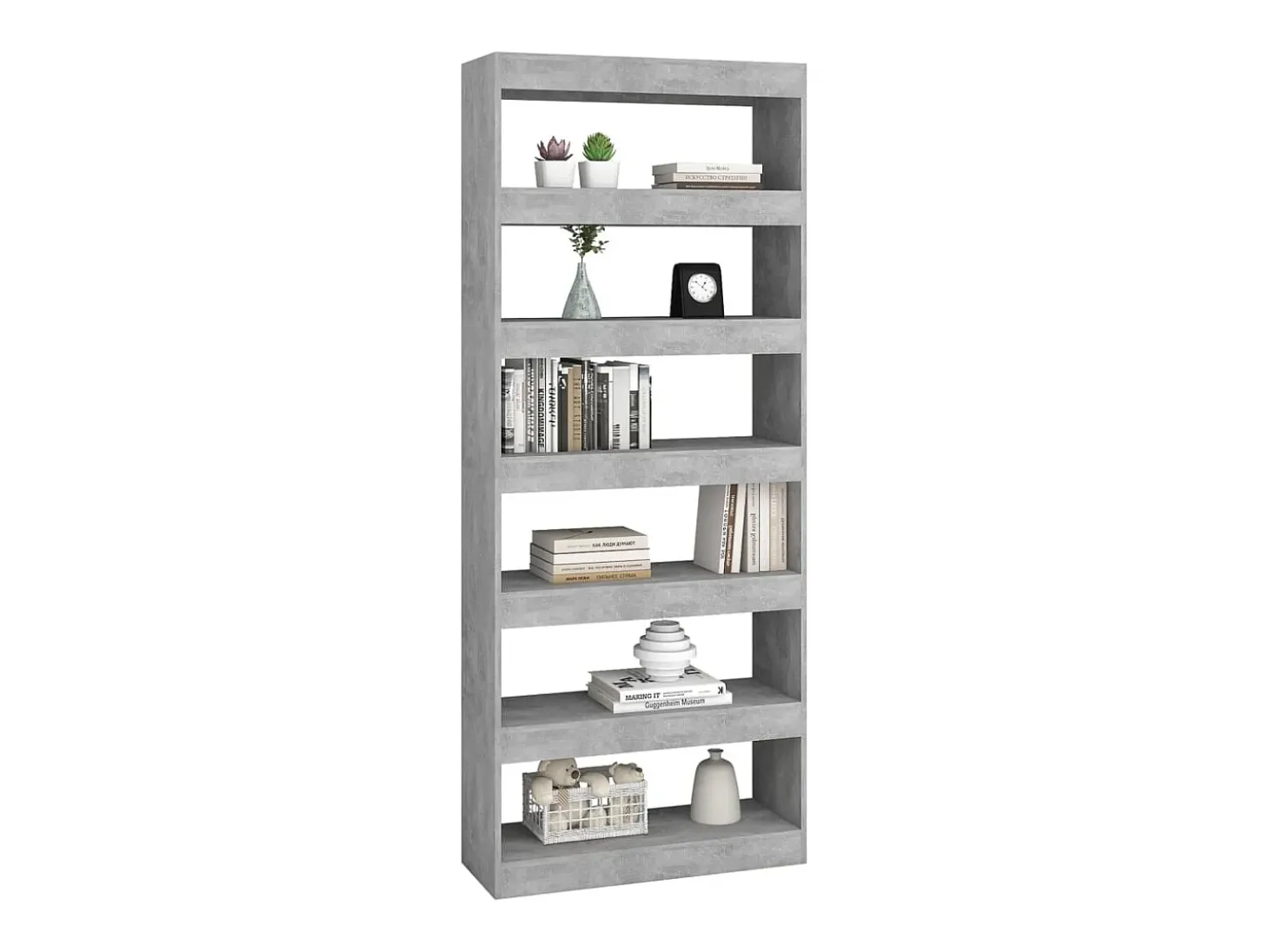 Estantería/divisor madera ingeniería gris hormigón 80x30x198 cm