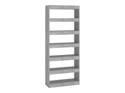 Estantería/divisor madera ingeniería gris hormigón 80x30x198 cm
