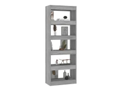 Estantería/divisor madera ingeniería gris hormigón 60x30x166 cm