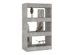 Estantería/divisor madera ingeniería gris hormigón 60x30x103 cm