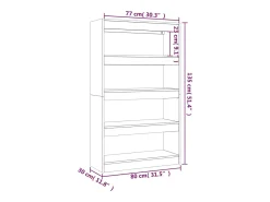 Estantería/divisor madera ingeniería roble ahumado 80x30x135 cm