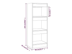 Estantería/divisor madera ingeniería roble ahumado 40x30x103 cm
