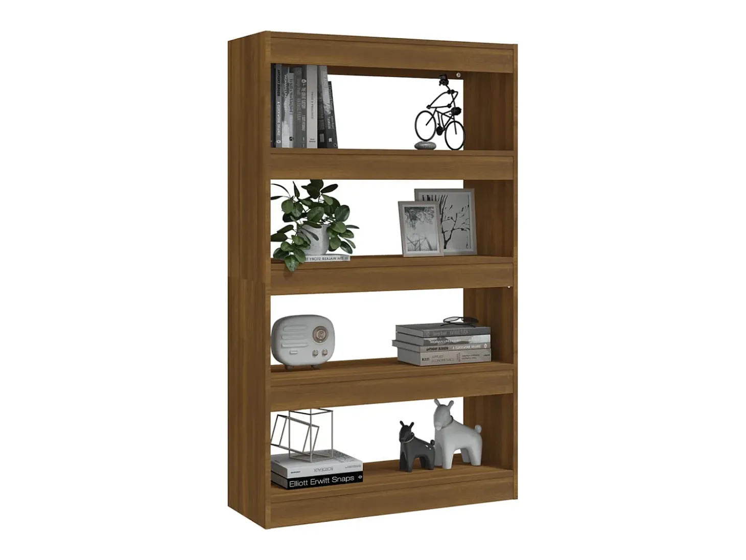 Estantería/divisor madera ingeniería marrón roble 80x30x135 cm