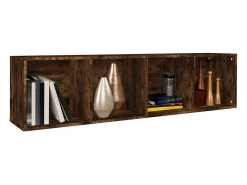 Estantería/mueble de TV contrachapada roble ahumado 36x30x143cm