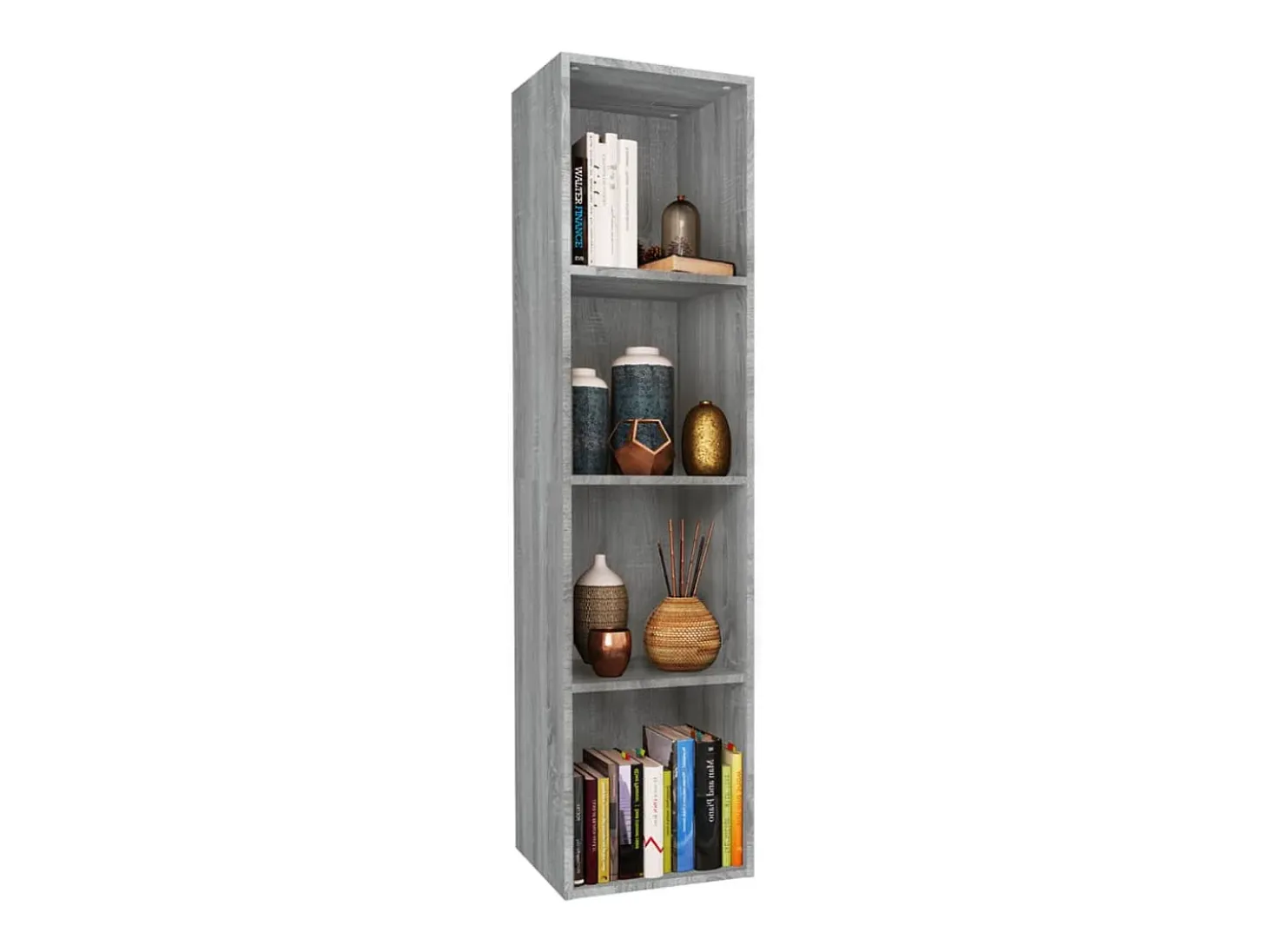 Estantería/mueble de TV contrachapada gris Sonoma 36x30x143 cm