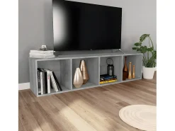 Estantería/mueble de TV contrachapada gris Sonoma 36x30x143 cm