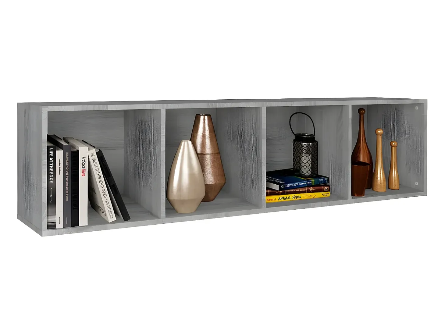 Estantería/mueble de TV contrachapada gris Sonoma 36x30x143 cm